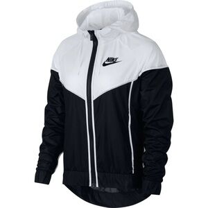 Nike Sportswear Windrunner Windbreaker Zip Up Jacket in White-Black